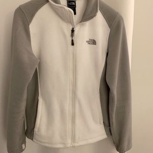 The North Face White and Gray Fleece Jacket